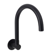 Matt Black Round Gooseneck Arm Faucet Outlet Wall Mounted Bath Tub Filler Spout V1233-SP913BL