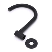 Matt Black Round Gooseneck Arm Faucet Outlet Wall Mounted Bath Tub Filler Spout V1233-SP913BL