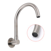 Brushed Nickel Round Gooseneck Arm Faucet Water Outlet Wall Mount Bathtub Spout V1233-SP913BS
