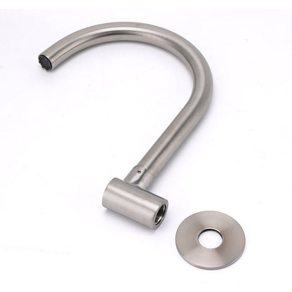 Brushed Nickel Round Gooseneck Arm Faucet Water Outlet Wall Mount Bathtub Spout V1233-SP913BS