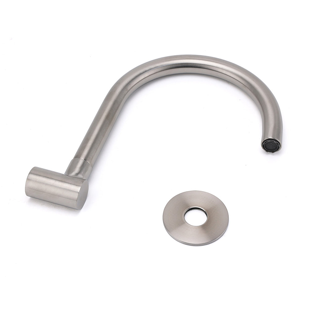 Brushed Nickel Round Gooseneck Arm Faucet Water Outlet Wall Mount Bathtub Spout V1233-SP913BS