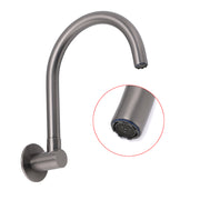 Gun Metal Bathroom Tub Filler Round Gooseneck Arm Faucet Water Outlet Wall Spout V1233-SP913GM