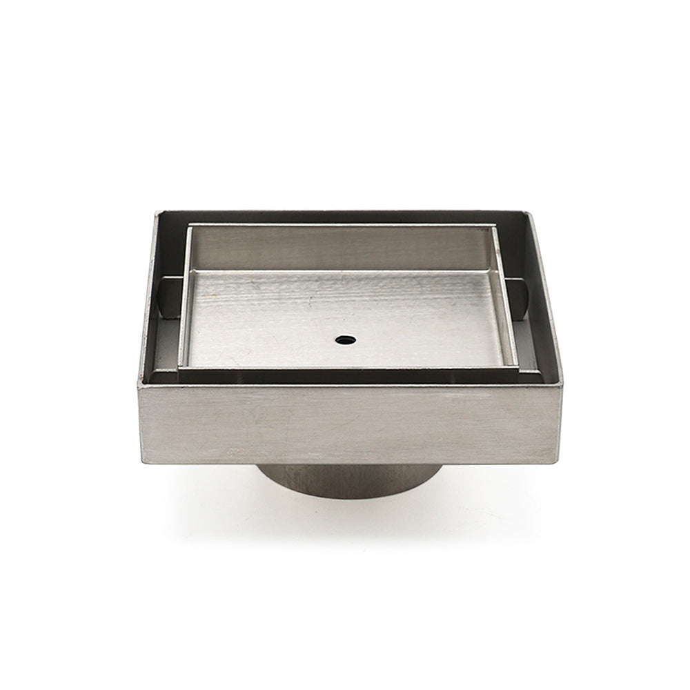 Stainless Steel 100mm Square Tile Insert Shower Grate Floor Drain 50mm Outlet V1233-SQTI0100D50
