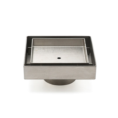 Stainless Steel 100mm Square Tile Insert Shower Grate Floor Drain 50mm Outlet V1233-SQTI0100D50
