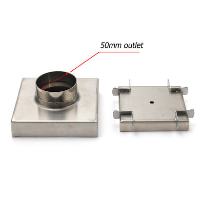 Stainless Steel 100mm Square Tile Insert Shower Grate Floor Drain 50mm Outlet V1233-SQTI0100D50