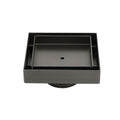 Gun Metal 100mm Square Tile Insert Floor Drain Small Shower Grate 50mm Waste Set V1233-SQTI0100D50GM
