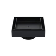 WaterMark Matt Black 100x100mm Square Tile Insert Shower Grate Floor Drain 50mm Waste V1233-SQTI0100D50P