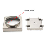 WaterMark Brushed 100mm Square Tile Insert Shower Grate Floor Drain 80mm Waste V1233-SQTI0100D80