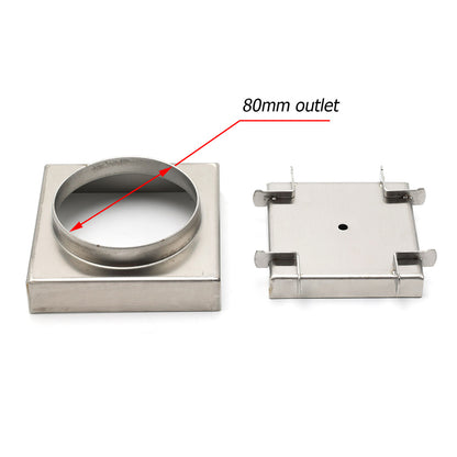 WaterMark Brushed 100mm Square Tile Insert Shower Grate Floor Drain 80mm Waste V1233-SQTI0100D80