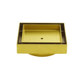 Brushed Gold 100x100mm Tile Insert Floor Drain Square Shower Grate 80mm Waste V1233-SQTI0100D80G