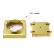 Brushed Gold 100x100mm Tile Insert Floor Drain Square Shower Grate 80mm Waste V1233-SQTI0100D80G