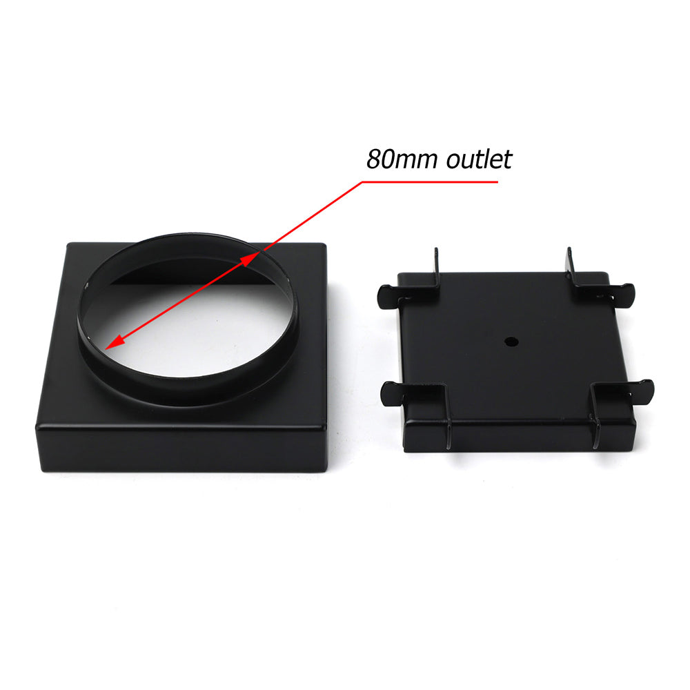 Matt Black Square 100x100mm Tile Insert Floor Drain Shower Grate 80mm Outlet Waste V1233-SQTI0100D80P