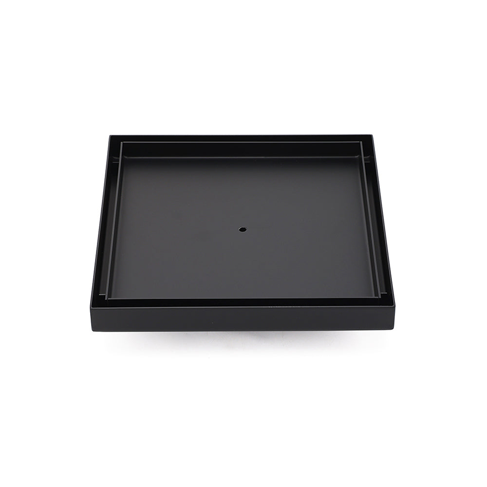 Matt Black Bathroom Big 200mm Tile Insert Floor Drain Shower Grate 50mm Outlet V1233-SQTI01200D50BL
