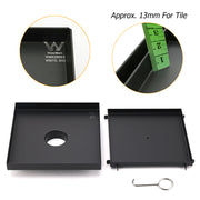 Matt Black Bathroom Big 200mm Tile Insert Floor Drain Shower Grate 50mm Outlet V1233-SQTI01200D50BL