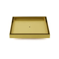 Brushed Gold Large 200mm Tile Insert Bathroom Floor Drain Grate 80mm Waste Outet V1233-SQTI01200D80BG