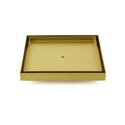 Brushed Gold Large 200mm Tile Insert Bathroom Floor Drain Grate 80mm Waste Outet V1233-SQTI01200D80BG