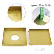 Brushed Gold Large 200mm Tile Insert Bathroom Floor Drain Grate 80mm Waste Outet V1233-SQTI01200D80BG