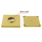 Brushed Gold Large 200mm Tile Insert Bathroom Floor Drain Grate 80mm Waste Outet V1233-SQTI01200D80BG