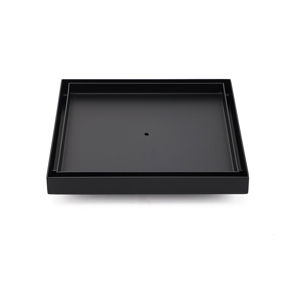 Watermark Matt Black Large 200mm Tile Insert Floor Drain Shower Grate 80mm Waste V1233-SQTI01200D80BL