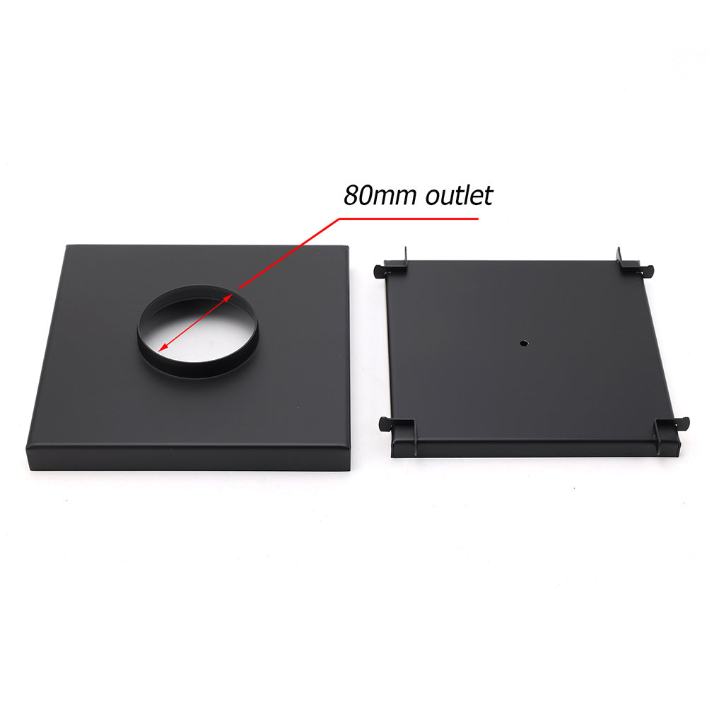 Watermark Matt Black Large 200mm Tile Insert Floor Drain Shower Grate 80mm Waste V1233-SQTI01200D80BL