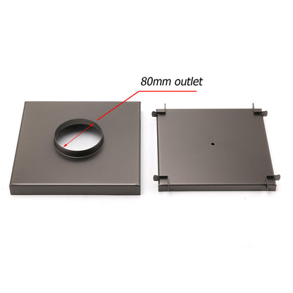 Gun Metal Large Square 200x200mm Tile Insert Floor Drain Shower Grate 80mm Waste V1233-SQTI01200D80GM