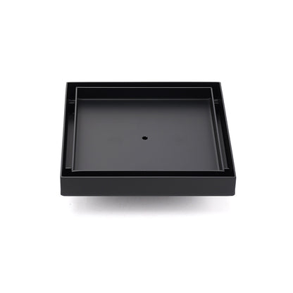 Matt Black 150x150mm Tile Insert Floor Drain Shower Grate 50mm Outlet Watermark V1233-SQTI0150D50BL
