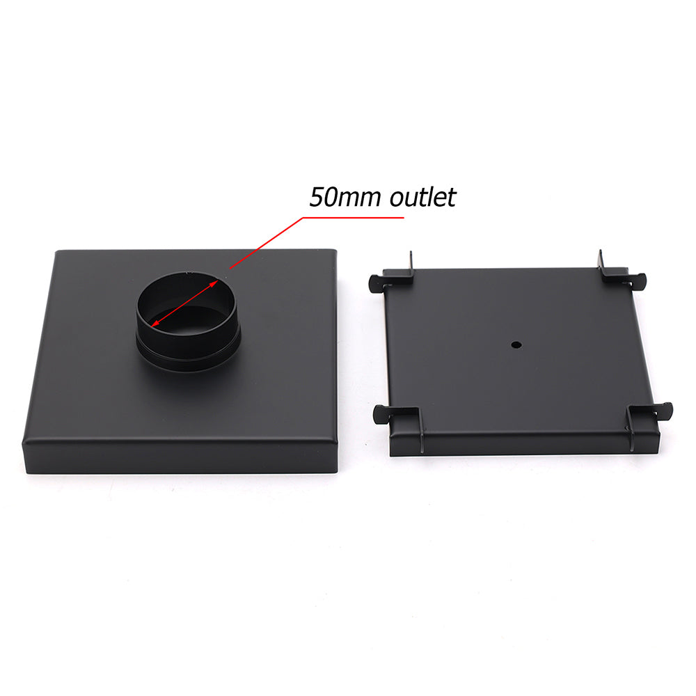 Matt Black 150x150mm Tile Insert Floor Drain Shower Grate 50mm Outlet Watermark V1233-SQTI0150D50BL