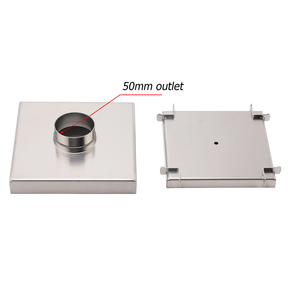 150x150mm Square Tile Insert Floor Drain Stainless Steel Shower Grate 50mm Waste V1233-SQTI0150D50BS