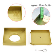 Brushed Gold 150x150mm Tile Insert Floor Drain Shower Grate 80mm Waste Watermark V1233-SQTI0150D80BG