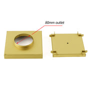 Brushed Gold 150x150mm Tile Insert Floor Drain Shower Grate 80mm Waste Watermark V1233-SQTI0150D80BG