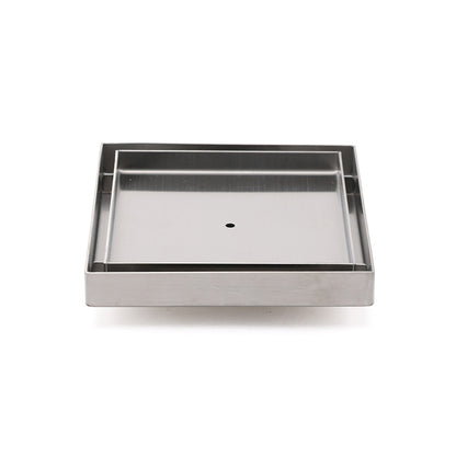 Square 150x150mm Tile Insert Floor Drain 80mm Waste Stainless Steel Shower Grate V1233-SQTI0150D80BS