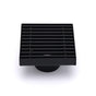 Matt Black 100mm Square Strip Fence Shower Grate Bathroom Floor Drain 50mm Waste V1233-SQWL0200D50BL