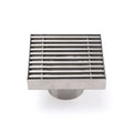 Bathroom SUS 100mm Square Strip Fence Sword Shower Grate Floor Drain 50mm Outlet V1233-SQWL0200D50BS