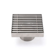 Bathroom SUS 100mm Square Strip Fence Sword Shower Grate Floor Drain 50mm Outlet V1233-SQWL0200D50BS