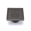 Gun Metal SUS 100mm Square Strip Fence Floor Drain Small Shower Grate 50mm Waste V1233-SQWL0200D50GM