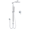 WELS Chrome Round 2in1 8" Stainless Steel Rainfall Head Handheld Sliding Wall Rail Shower Mixer Set V1233-SS019CRSC842KSR108KRD201CR