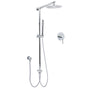 WELS Chrome Round 2in1 8" Stainless Steel Rainfall Head Handheld Sliding Wall Rail Shower Mixer Set V1233-SS019CRSC842KSR108KRD201CR