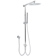 WELS Chrome 10" Round Rain Handheld Double Shower Head Rose Sliding Rail Arm Diverter Set V1233-SS019CRSC842KSR110
