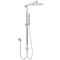 WELS Chrome 10" Round Rain Handheld Double Shower Head Rose Sliding Rail Arm Diverter Set V1233-SS019CRSC842KSR110