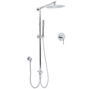 WELS Chrome 10" Round Rain Handheld Double Shower Head Arm Sliding Rail Wall Mixer Valve V1233-SS019CRSC842KSR110KRD201CR