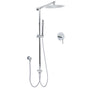 WELS Chrome 10" Round Rain Handheld Double Shower Head Arm Sliding Rail Wall Mixer Valve V1233-SS019CRSC842KSR110KRD201CR