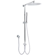 WELS Chrome Round Large 12" Rain Shower Head Single Mode Handheld Wall Arm Rail 2in1 Set V1233-SS019CRSC842KSR112