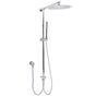 WELS Chrome Round Large 12" Rain Shower Head Single Mode Handheld Wall Arm Rail 2in1 Set V1233-SS019CRSC842KSR112