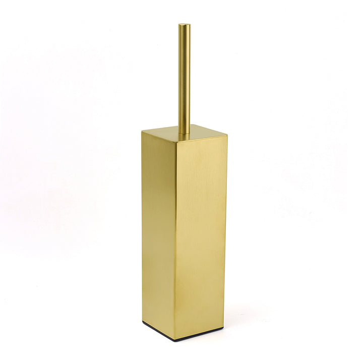 Brushed Gold Modern Stainless Steel Square Toilet Brush Wall Mounted Holder Cup V1233-T87023BG