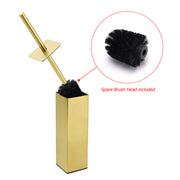 Brushed Gold Modern Stainless Steel Square Toilet Brush Wall Mounted Holder Cup V1233-T87023BG