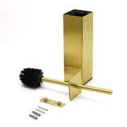 Brushed Gold Modern Stainless Steel Square Toilet Brush Wall Mounted Holder Cup V1233-T87023BG