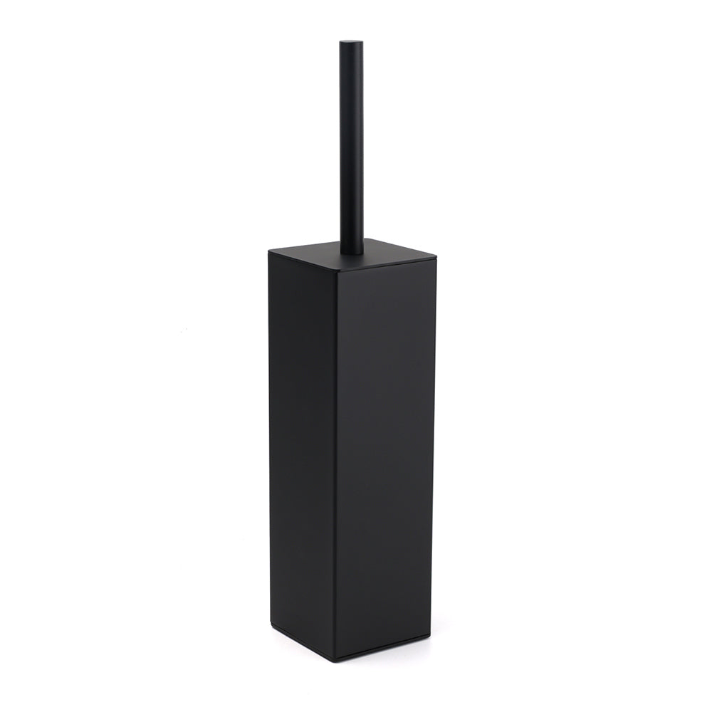 Matt Black Square Stainless Steel Bathroom Accessory Toilet Brush Holder Cup Set V1233-T87023BL