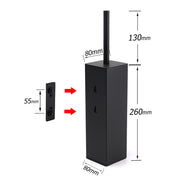 Matt Black Square Stainless Steel Bathroom Accessory Toilet Brush Holder Cup Set V1233-T87023BL