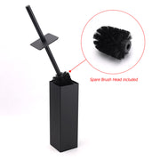 Matt Black Square Stainless Steel Bathroom Accessory Toilet Brush Holder Cup Set V1233-T87023BL