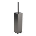 Bathroom Gun Metal Grey Square Toilet Brush 304 Stainless Steel Holder Cup Kit V1233-T87023GM
